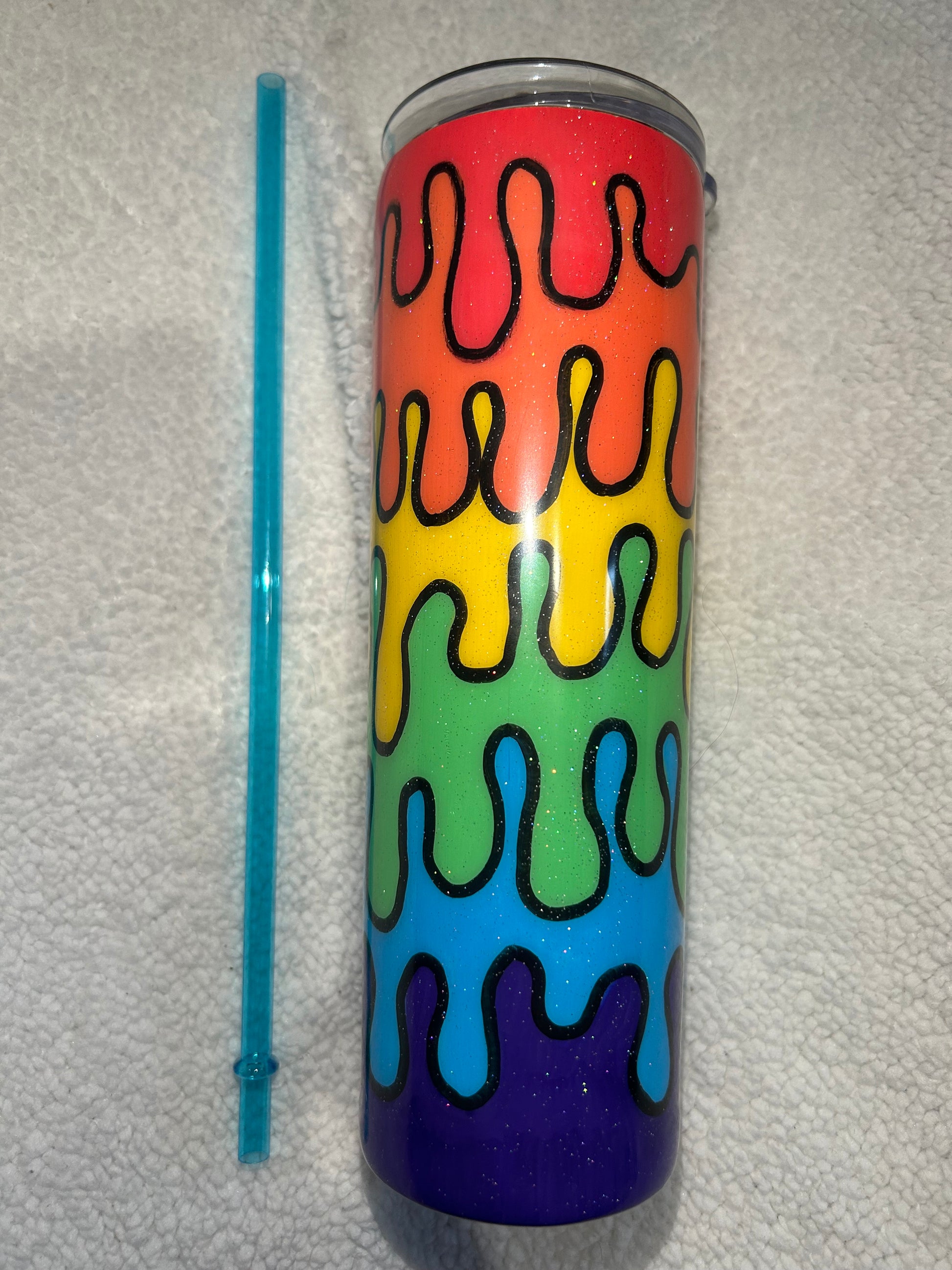 Rainbow drip 20oz tumbler