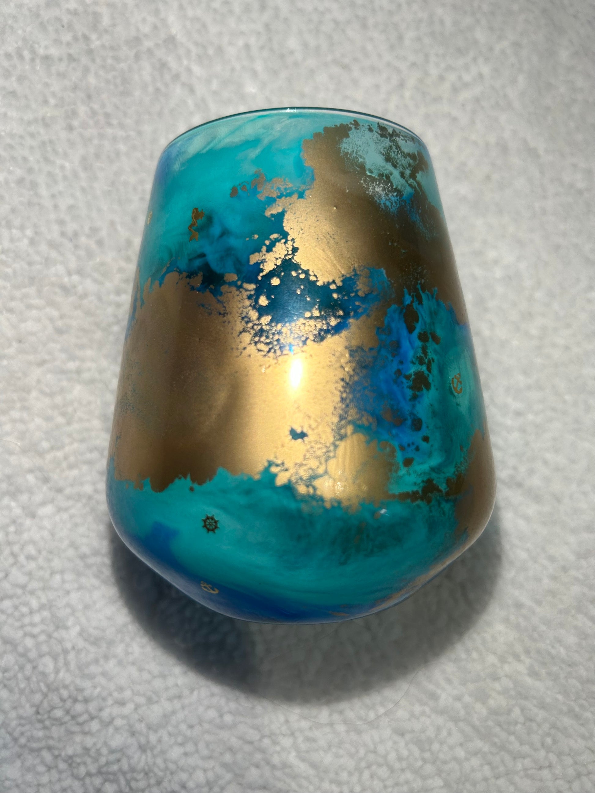 Ocean themed wine glass