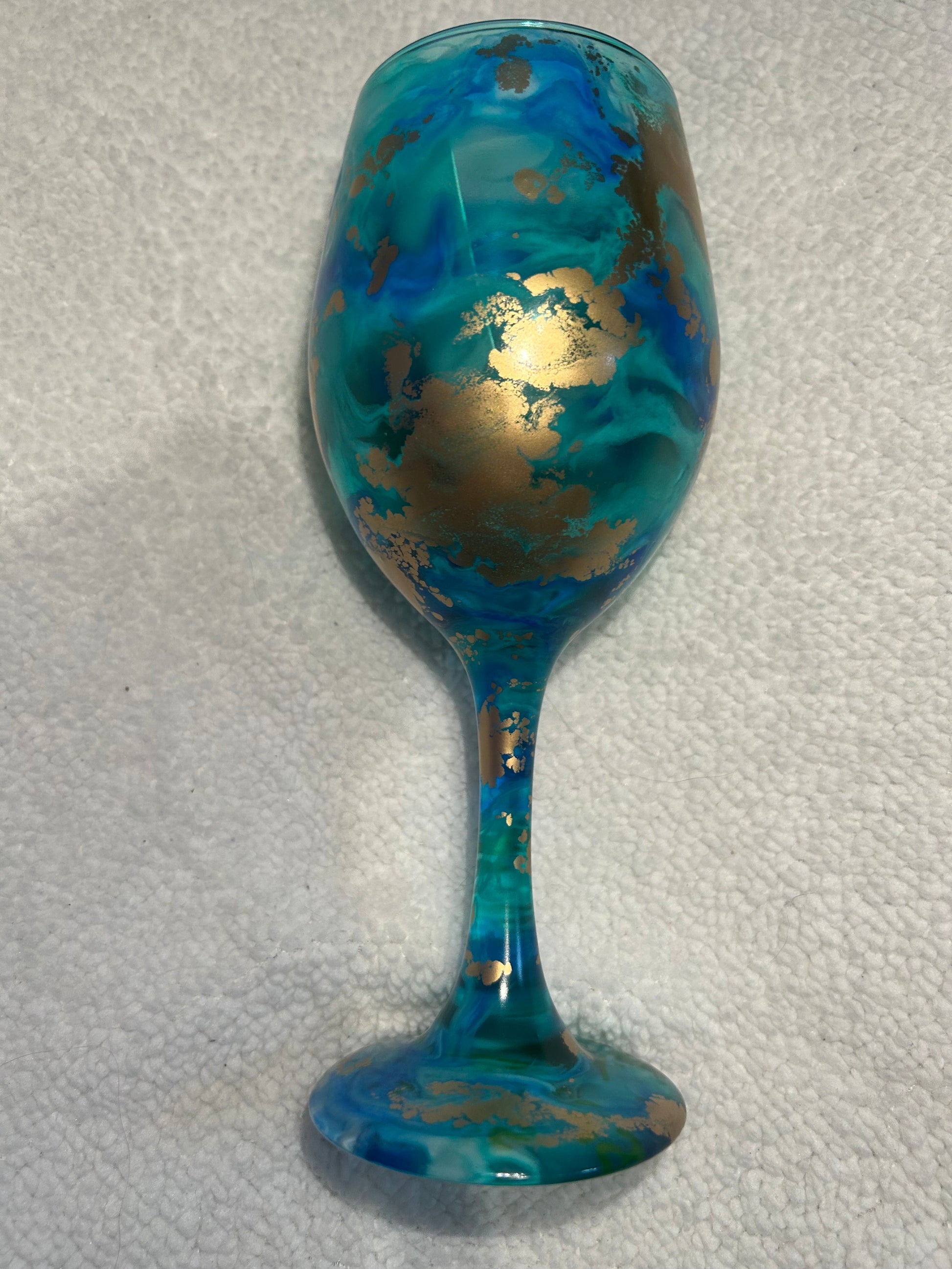 Ocean themed tall wine glass