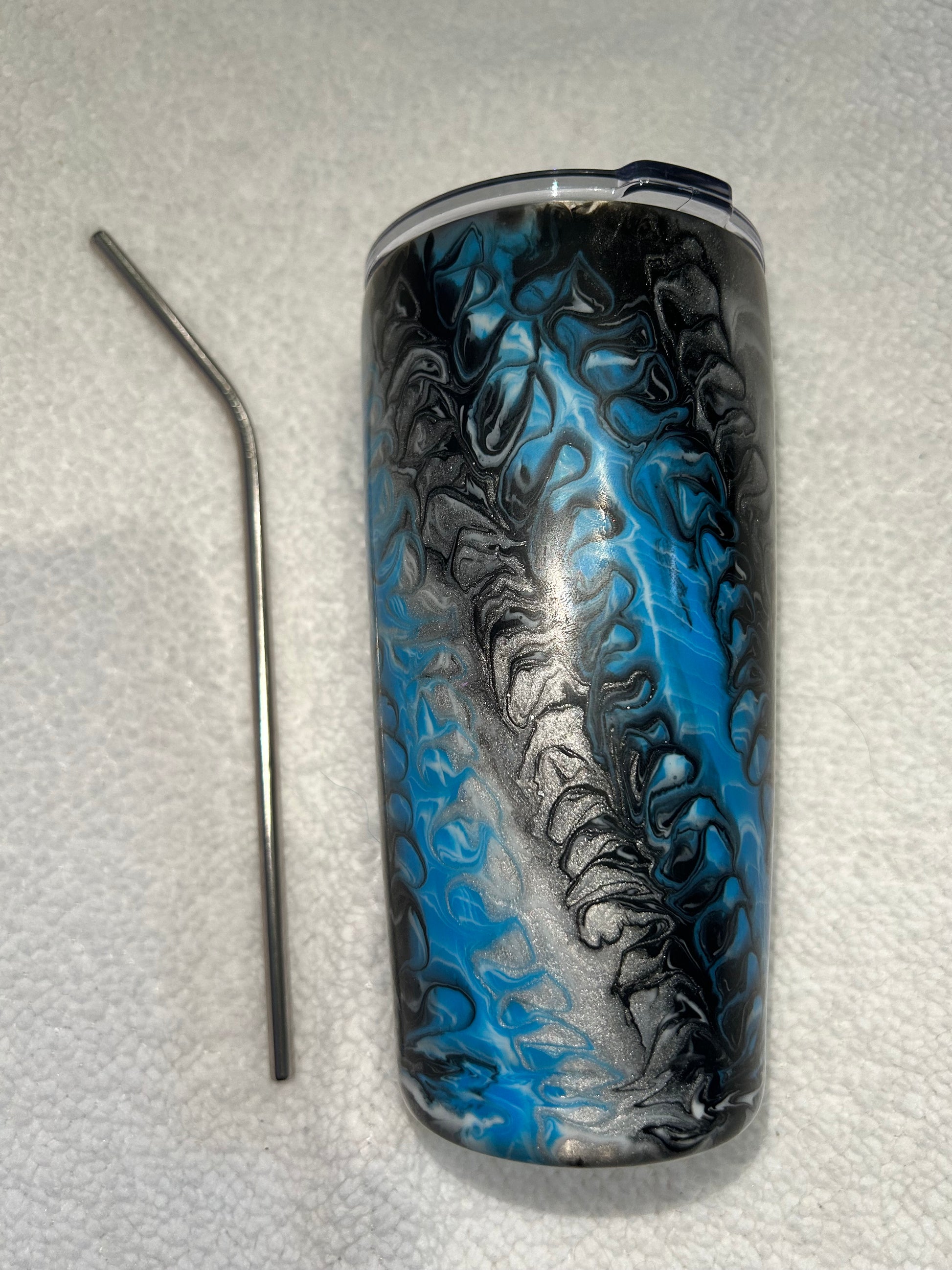 Blue,silver&black full bougie tumbler