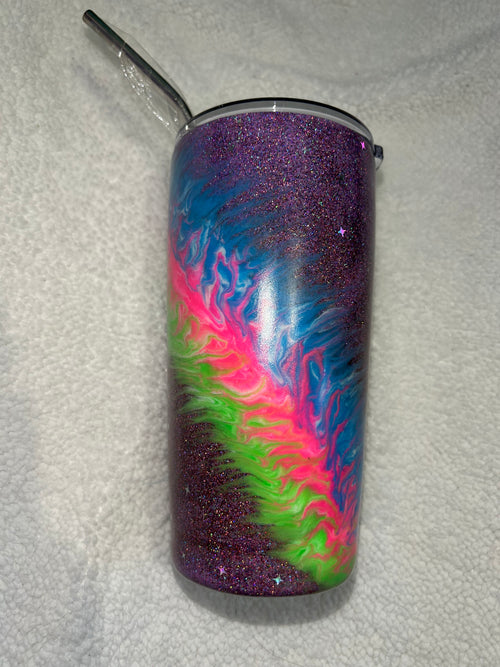 20oz purple glitter tumbler