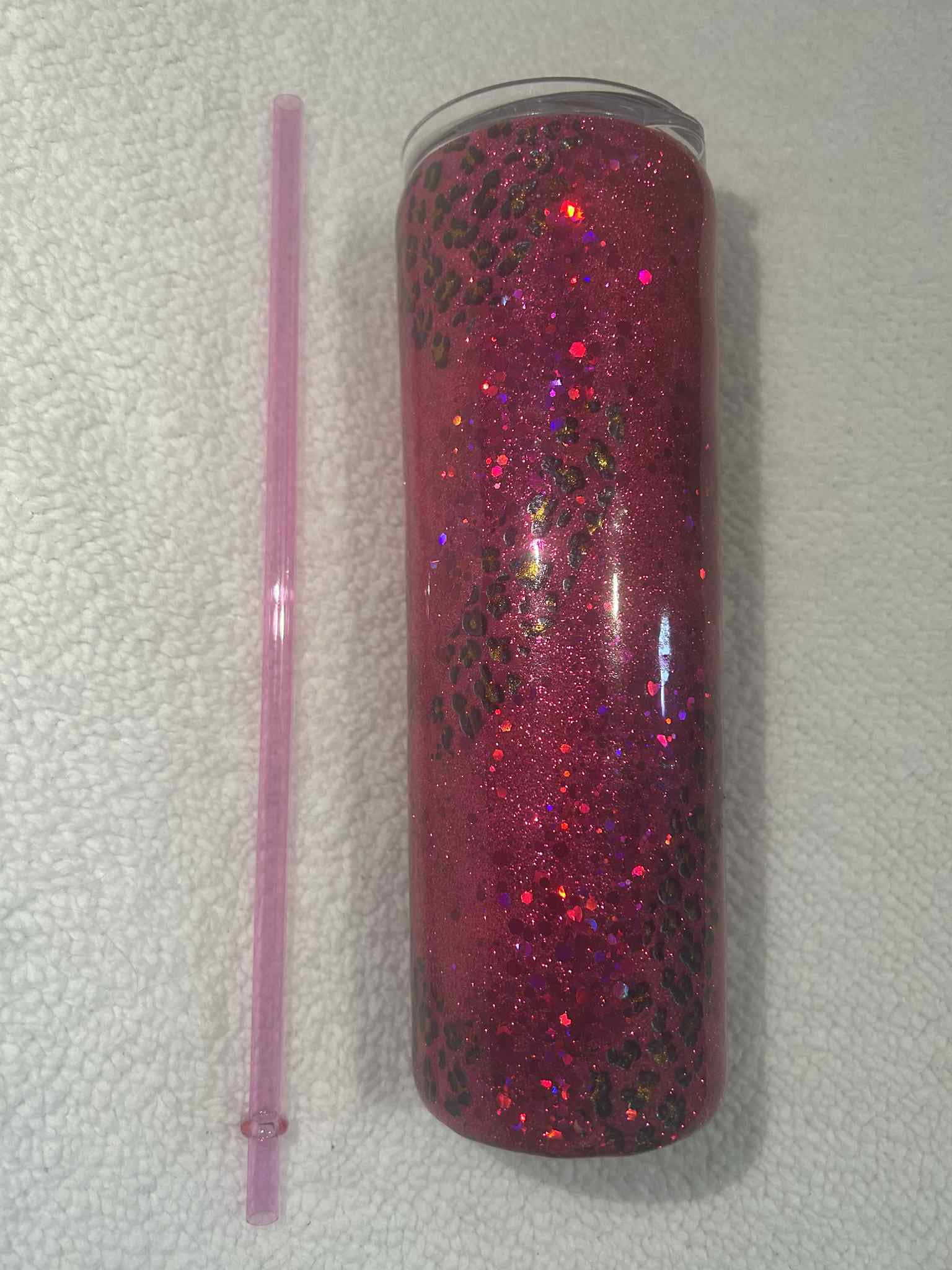 Glittery Pink Leopard 20oz Tumbler